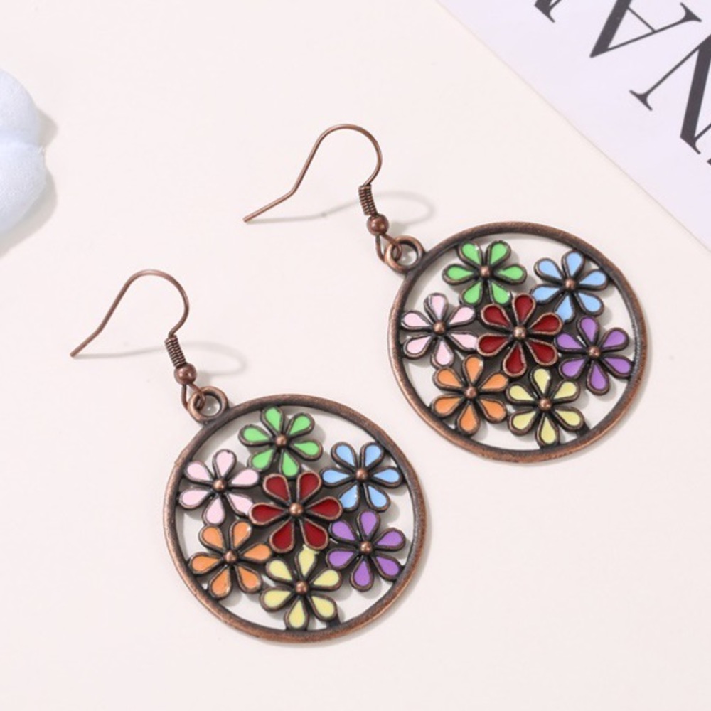 🌵 Colorful Vintage Floral Earrings